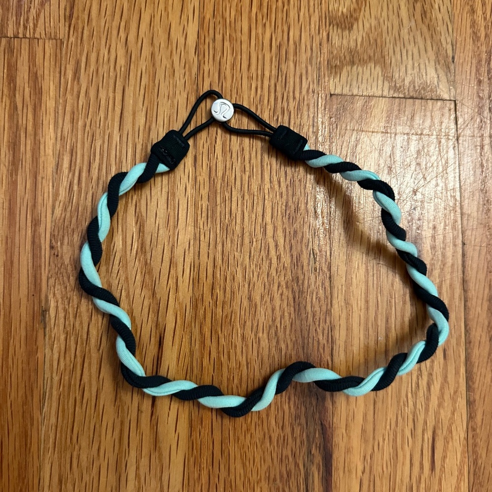 Lululemon Braided Headband Mint Green & Navy